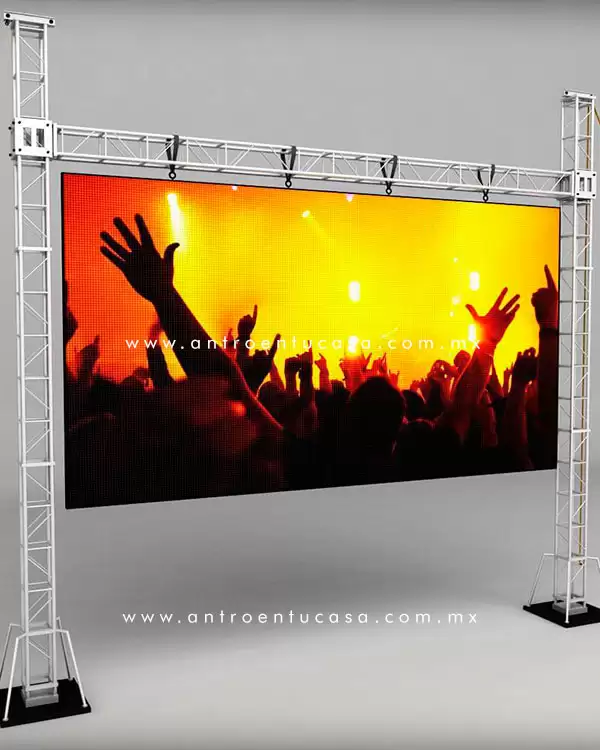 pantalla de interperie con estructura